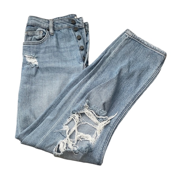 Hidden Jeans Hidden Distressed Ripped High Waist Baggy Mom Straight
